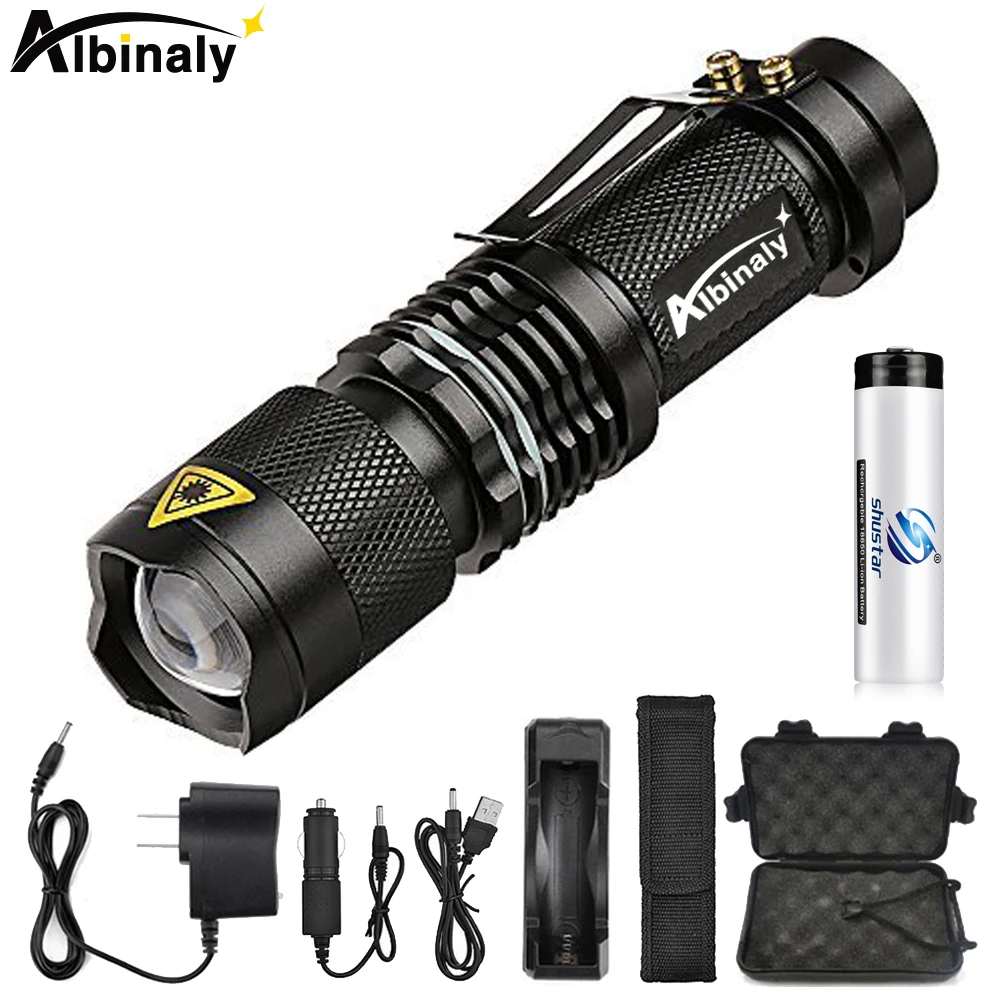 Beste Super brigh LED Zaklamp Zoom L2 Led lamp kraal Torch 5 mode 8000 Lumen camping lamp waterdicht Gebruik 18650 Oplaadbare batterij