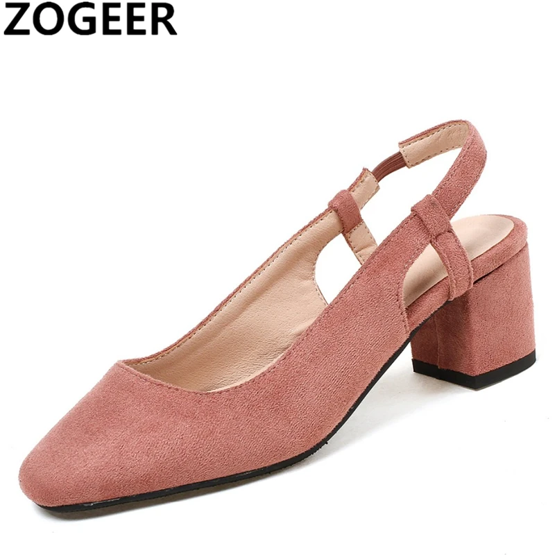 

Quality 2019 Summer Women Sandals Fashion Casual Square Low Heels Closed Round Toe Black Pink Gladiator Back Straps Shoe Woman
