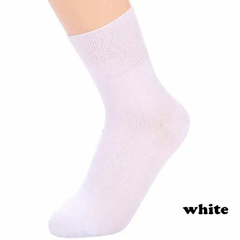 Fcare 10 шт. = 5 пар, осенние и зимние мужские носки, носки для диабетиков, хлопок, 39-43, европейский размер, бизнес Размер - Цвет: white