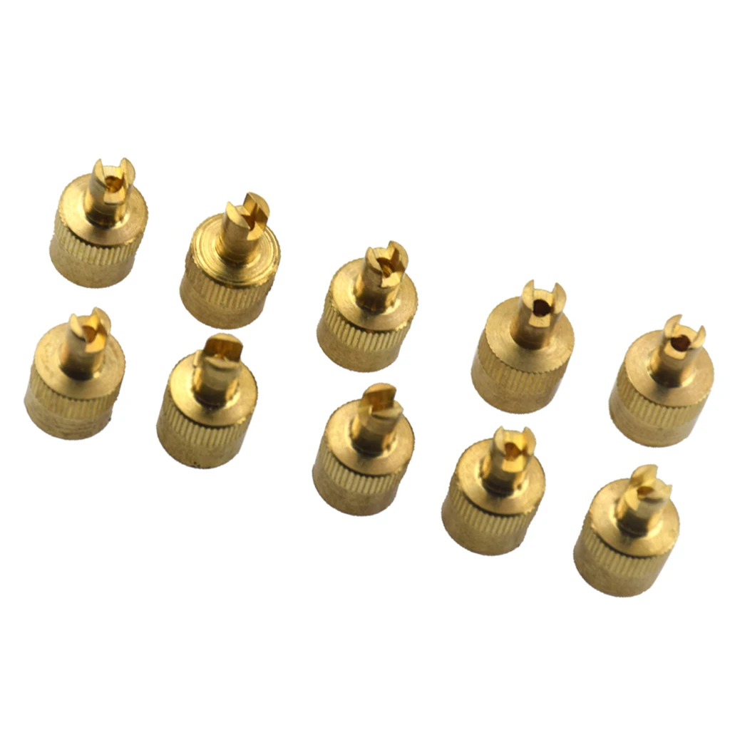 10 Pieces Motorcyle Car Slotted Head Valve Stem Caps with Core Remover Tools Valve Core Remover Wrench Wheels Tires Accessories