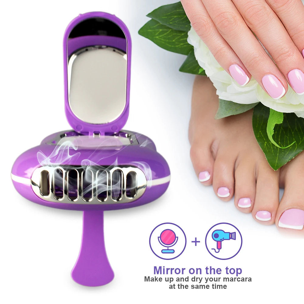 

Mini portable nail dryer hand held Eyelash dryer desk air conditioner humidification cooler cooling fan