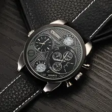 Oulm Montres Mâle Quartz-Montre Casual Bracelet En Cuir Montre-Bracelet Militaire Hommes Montres Top Marque De Luxe relojes hombre