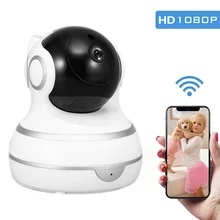 Домашняя камера безопасности WiFi, 1080P HD Беспроводная охранная камера наблюдения с монитором записи ночного видения для детей/пожилых/домашних животных
