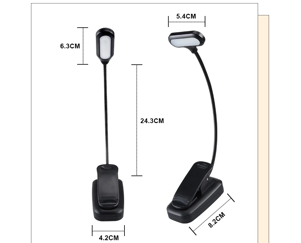 Светодиодный настольный светильник с зажимом, с питанием от аккумулятора, ночник для книг, ночник для детей, студентов, прикроватные лампы для учебы, работы, чтения, настольные лампы