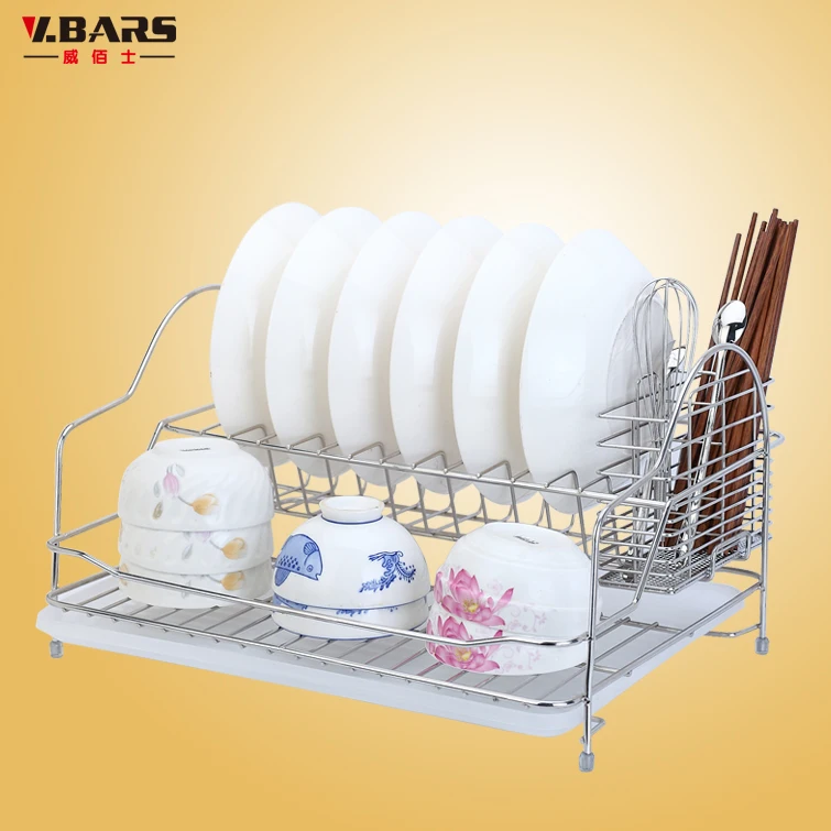 

304 double layer stainless steel frame the dishes drain rack dish rack shelf storage products