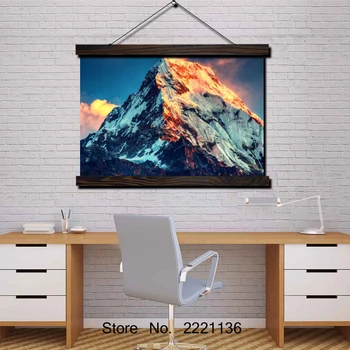

Mount Everest Sunset HD Scroll Painting Modern Home Framed Hanging Wall Decoration Artworks in High Definition Print Poster