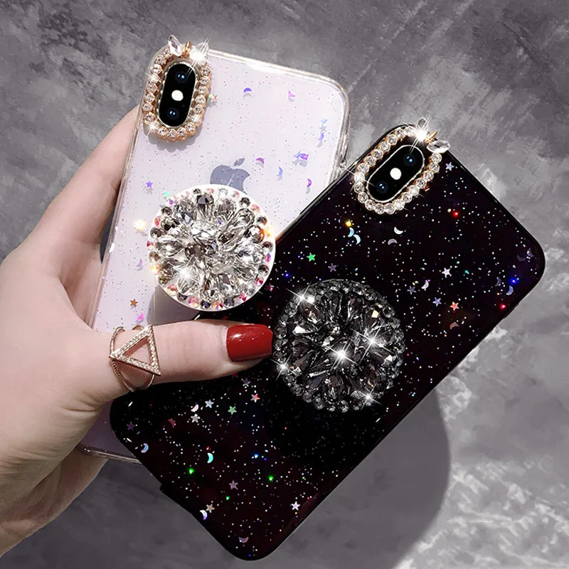 Роскошный дизайнерский Модный Блестящий чехол для телефона iPhone X XR XS Max 6 6S 7 8