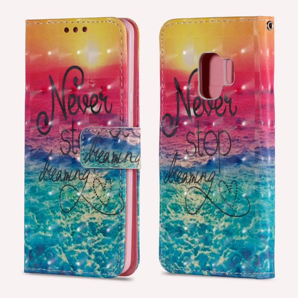 Cartoon For Samsung Galaxy S9 S9 Plus Note 8 Case Flip PU Wallet Card Holder Cover For iPhone X Smart Wallet Case Unicorn        (5)