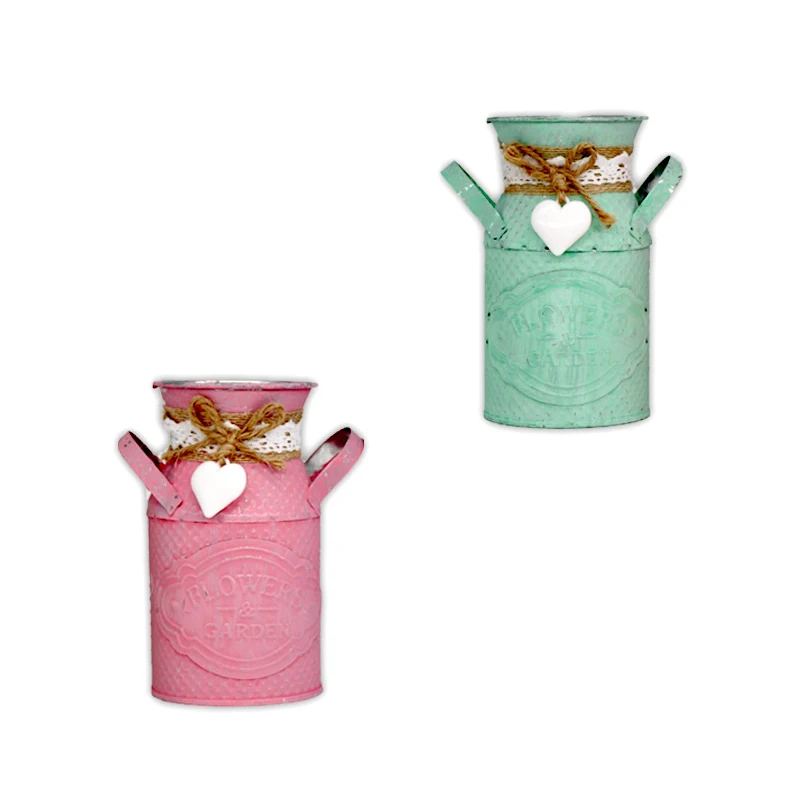 Садовая Цветочная ваза для украшения дома креативная Настольная Ваза металлическая круглая бочка ваза цветочный горшок винтажный Ретро