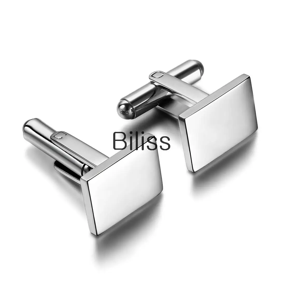 New Arrivals 2pcs of Polished Stainless Steel Men Cuff Link Cufflinks