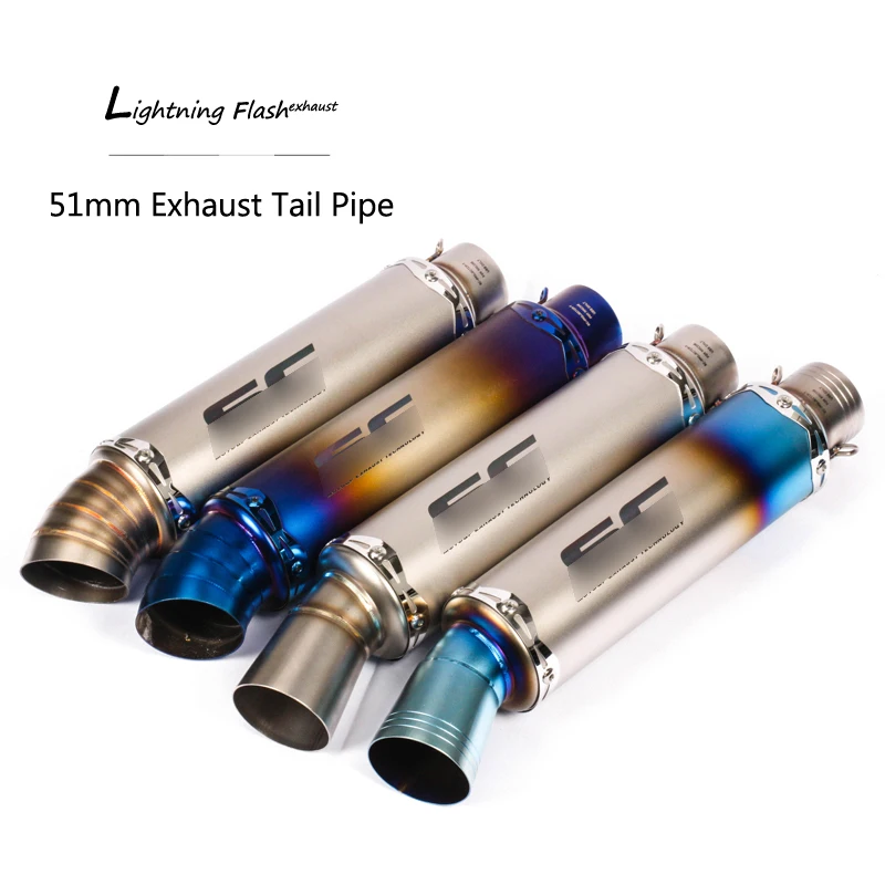

Universal 51 mm Exhaust Pipe Motorcycle Tail Escape Stainless Steel Pipe No DB Killer for Dirt Bike ATV Street Bike Modified
