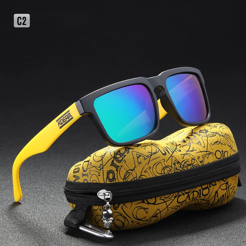 Спортивные поляризационные солнцезащитные очки, мужские, фирменный дизайн, солнцезащитные очки, зеркальные, UV400, солнцезащитные очки для женщин, с универсальной коробкой, KDEAM CE