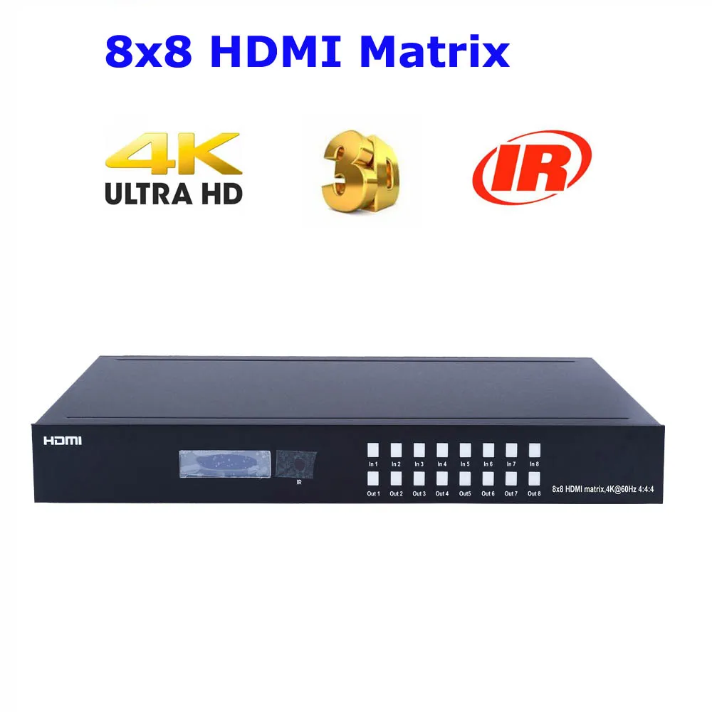PUZHIJIE 8x8 HDMI 2 0 HDR 4K 60HZ 18 Гбит/с матричный коммутатор YUV 4:4:4 HDCP2.2 HDTV выбор маршрутизации