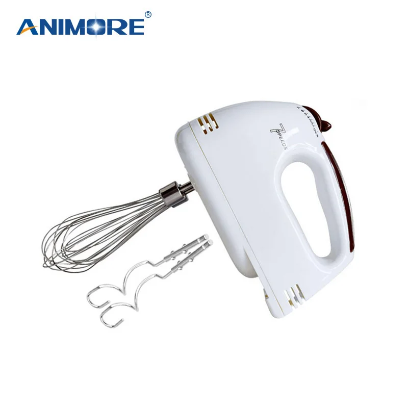 Koop ANIMORE Elektrische Handheld Voedsel Blender 7 Speed Passen Dubbele Garde Eieren Mixer Beslag Klopper Voor Keuken Cake Koken Gereedschap