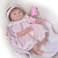 Реалистичные 43 см силиконовые возрождается куклы младенца девушка виниловые игрушки мягкие моделирование принцесса 17 дюймов пупсик дети