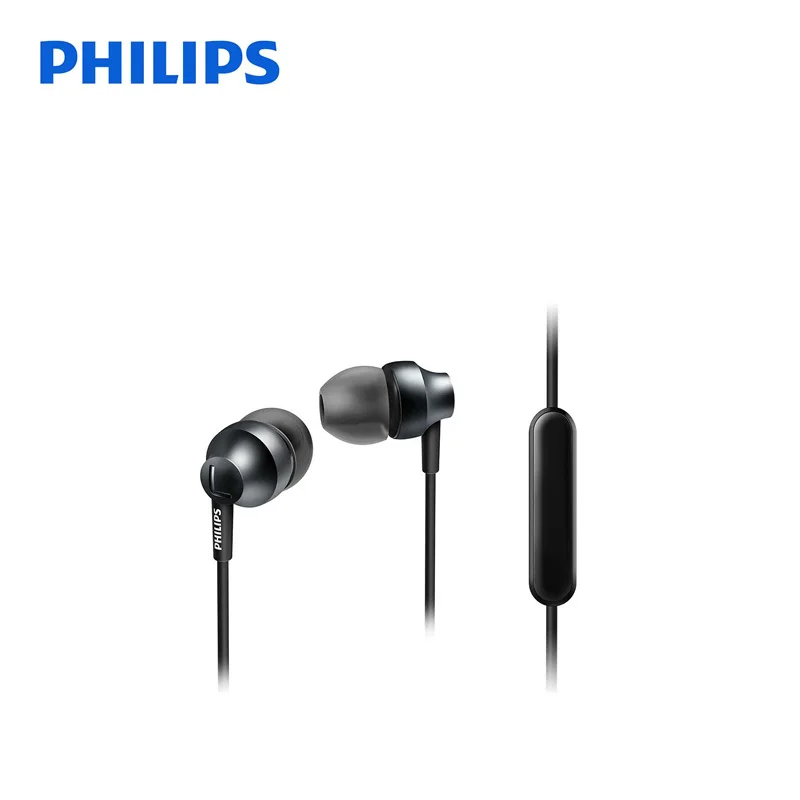 Philips SHE3855 проводное управление гарнитура поддержка Loptap/Ipad/с регулировкой громкости микрофона для samsung Galaxy 8 официальный тест - Цвет: Black