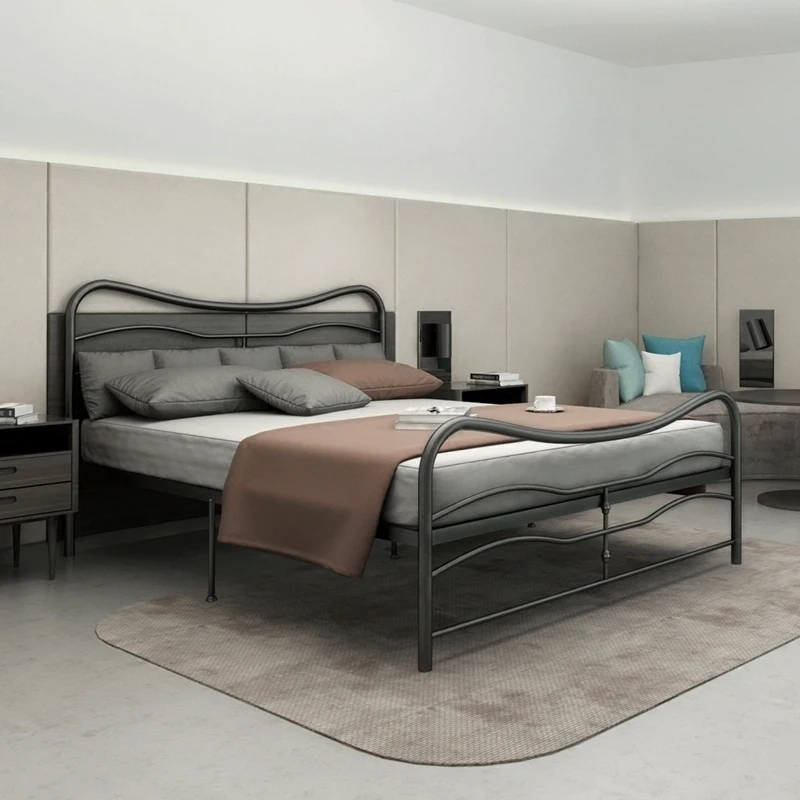 Modern contracted 1.8m iron art bed 1.5m adult double iron frame bed 1.2m single child princess bed iron bed