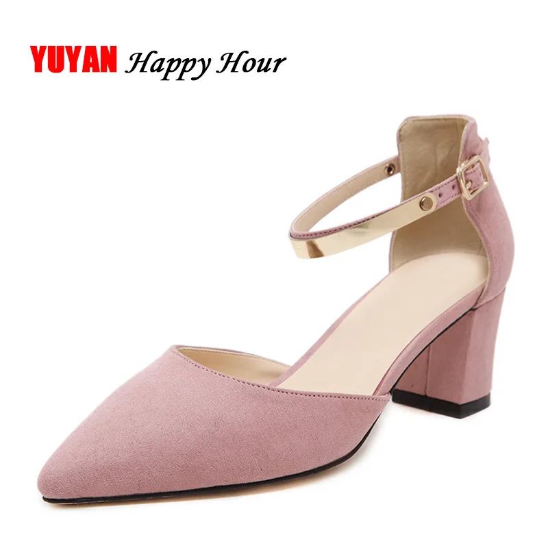 

New 2019 Summer Shoes Women High Heels Pointed toe Elegant Women's Pumps Ladies Brand Thick Heel 7cm ZH2361