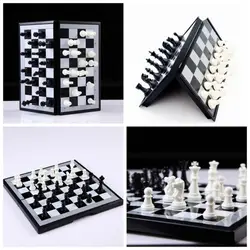 Магнитные пластиковые шахматы Международная шахматная игра развлечения черный белый 2018 средневековые шахматы шт