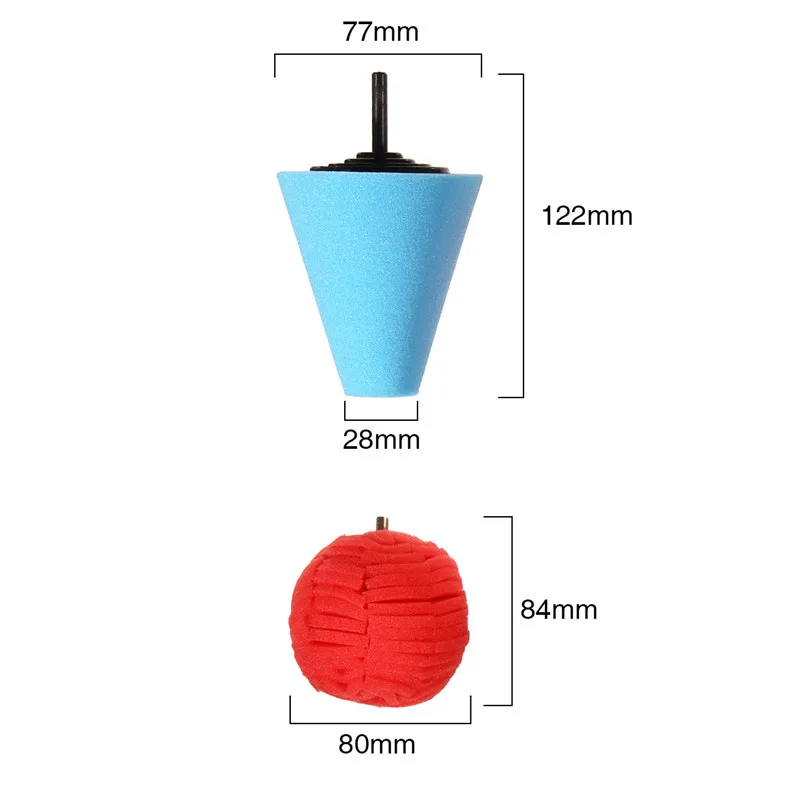 Автомобильные конусовидные полировочные колеса из губки, пенополировочные колодки для автомобильных колес, инструмент для сверления мощности, набор для полировки автомобиля