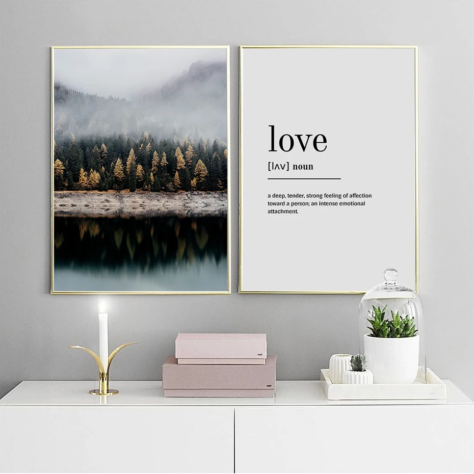 Love Quotes Bridge Nature Landscape Poster Canvas Art Print Nordic
