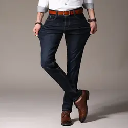 2018 осень зима новый для мужчин узкие джинсы модные повседневное Эластичность Slim Fit Черные джинсы джинсовые штаны бренд плюс размеры