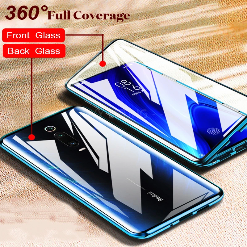 

Magnetic Case For redmi.k20 pro.Note 7 Pro.Cover Case Metal Bumper For xiaomi k20 pro case Double-Sided Glass 360 Full Case