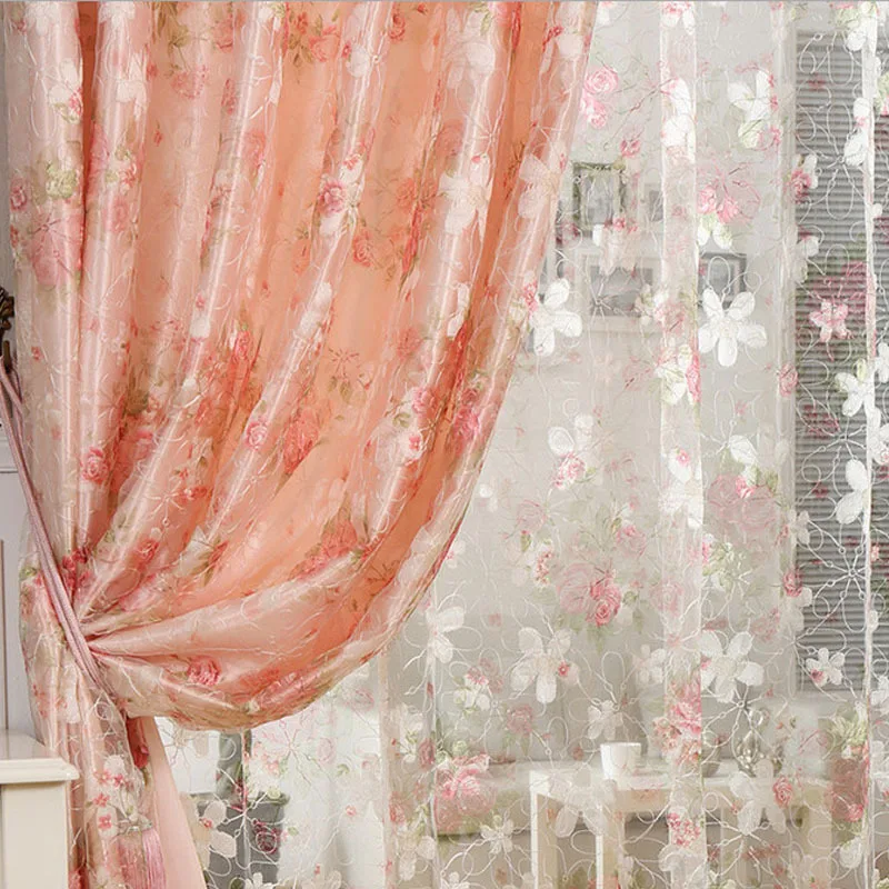 Embroidered Voile Curtains Living Room Curtain Cortina Para Quarto