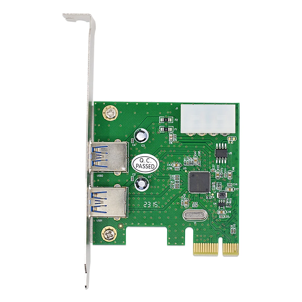 CHIPAL USB 3 0 карта расширения PCI E адаптер внешнего 2 Порты и разъёмы USB3.0 для 1X + PCIe 4pin
