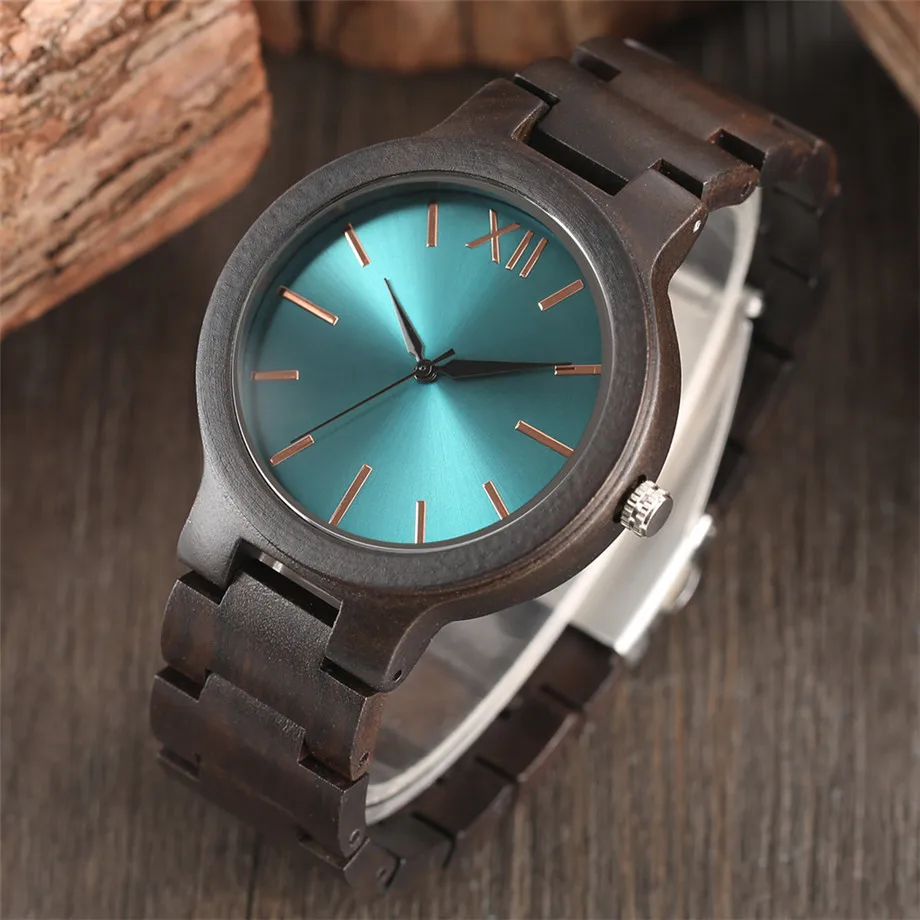 trendy wood case mens wristwatches