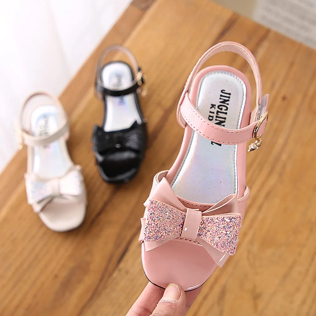 

Baby Girls Beach Sequins Sneaker Toddler Children Pearls Bow Single Shoes sandale enfant garcon kids sandals girls sandalia new