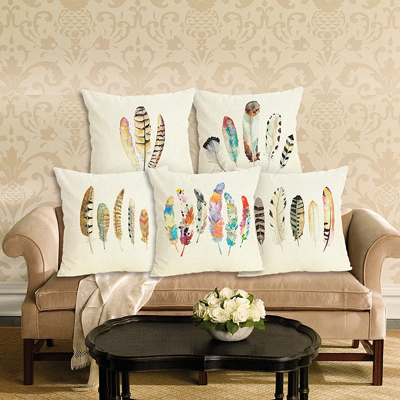 

Feather Style 45*45cm Square Home Decorative Pillow Case Music Note Printed Throw Pillowcase Car Home Decor Cushion Cover
