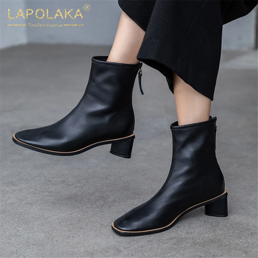 

top quality brand big size 33-41 Snakeskin genuine leather ladies chunky heels women shoes woman party autumn winter ankle boots