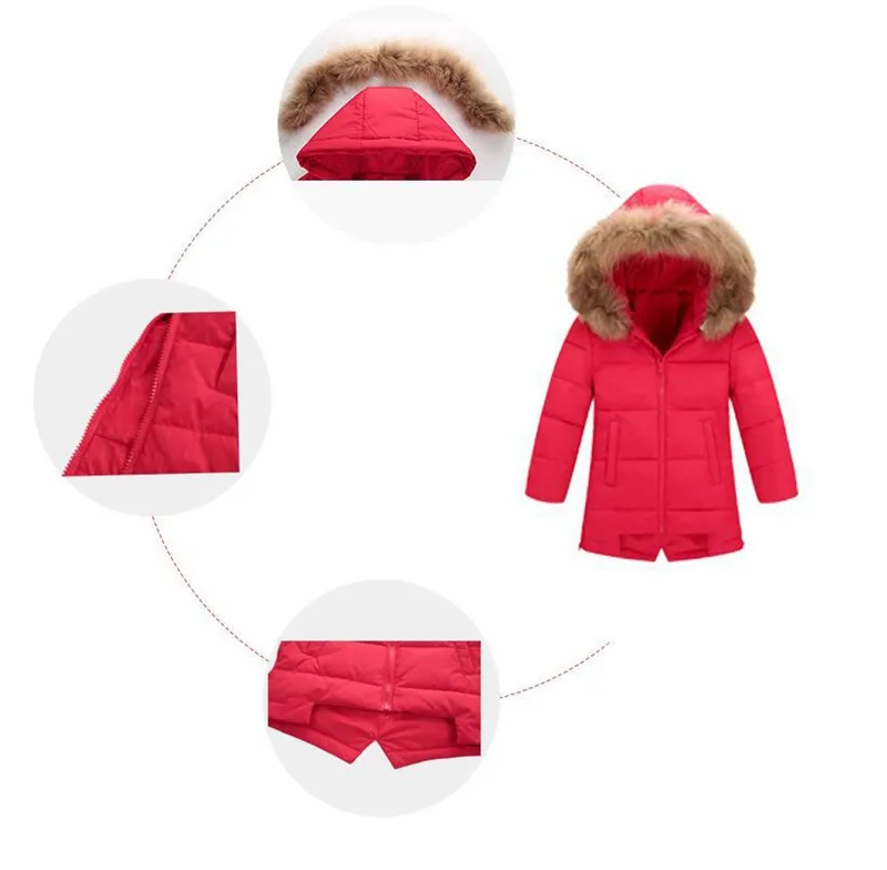 CROAL CHERIE Light 90% White Down Coat For Boys Outerwear Raccoon Fur Children Winter Parkas Jacket For Girls 110-150cm  (1)