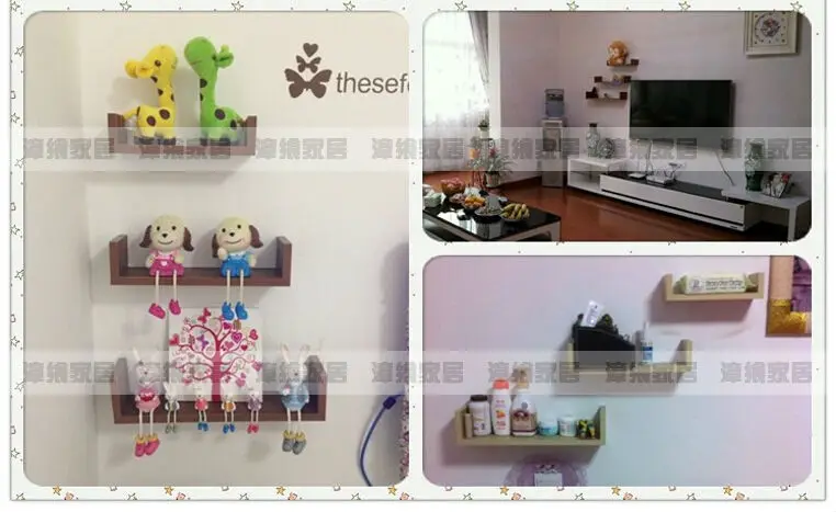 Set of 3 Commodity Shelf  Hollow Wall Flower Garden Wall Shelving Shelf Wood Bookcase Shelf Floating Shelves Home Decoration