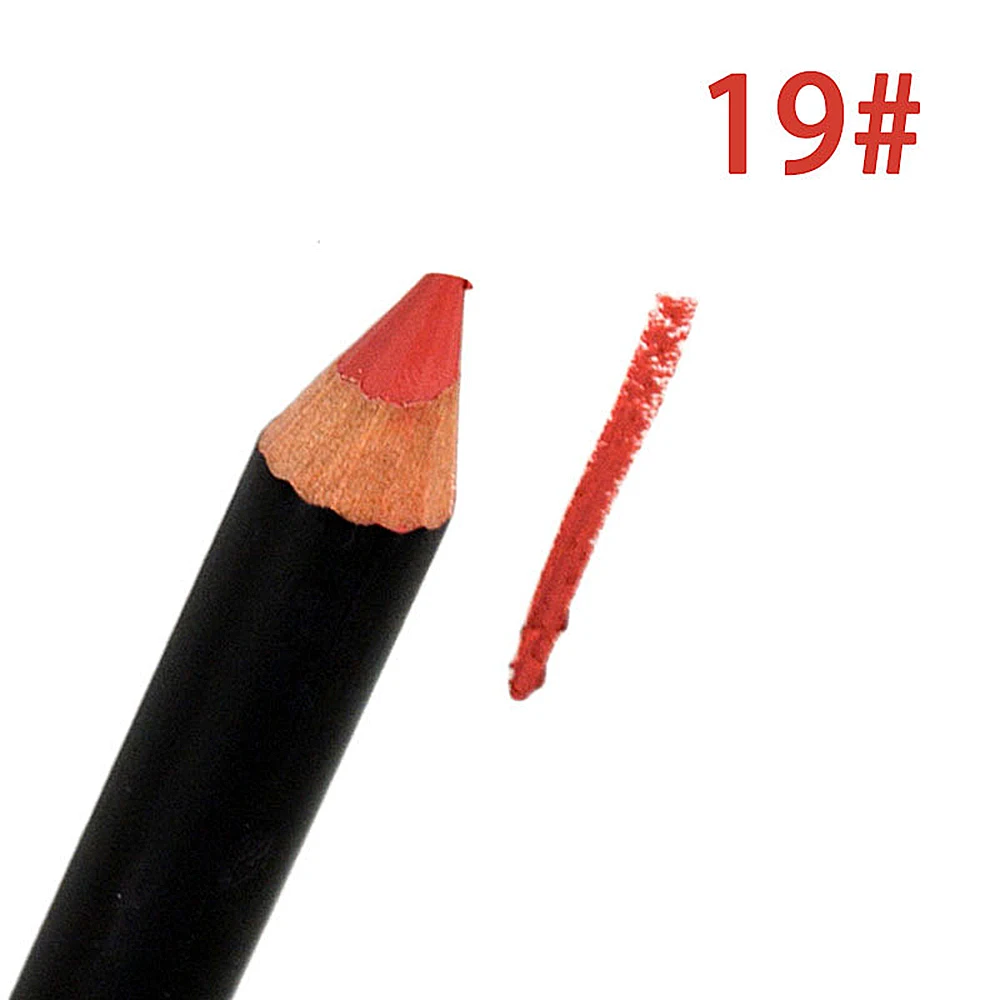 12 цветов Профессиональный матовый карандаш для губ водостойкий стойкий Гладкий натуральный карандаш для губ Косметика косметический набор - Цвет: 18