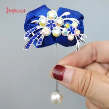 WifeLai-бриллиантовый искусственный Васильковый с розами брошь мужской костюм декоративные бутоньерки Свадебные шаферы, Женихи розовый штифт XH5999