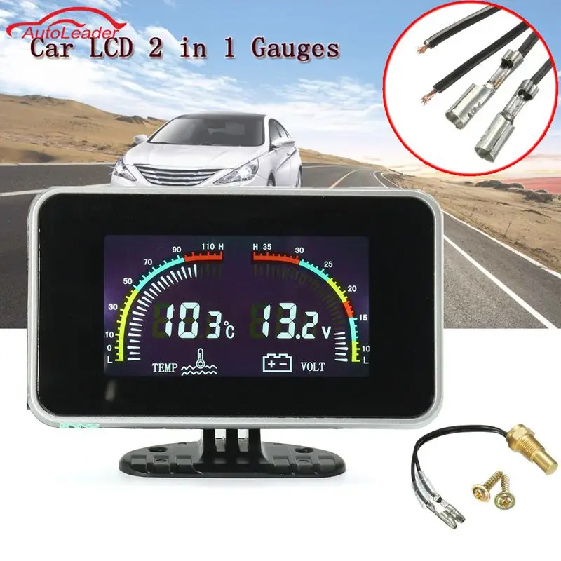 

New Arrival DC9-36V LCD 2 in 1 Gauge Electronic Digital Gauges For 12/24V Car Universal Low Power Consumption Durable