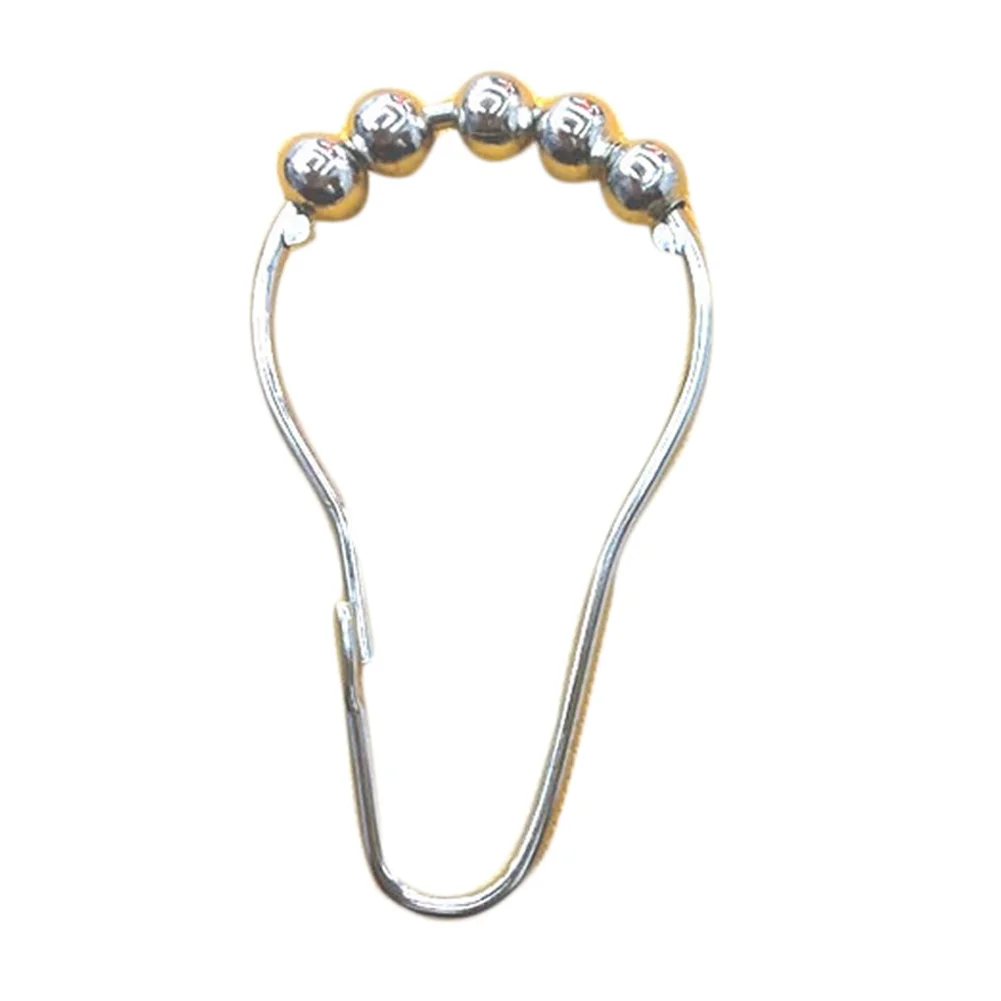 

3 pcs/set hot selling 2018 Set Package Polished Satin Nickel 5 Roller Ball Shower Curtain Rings Hooks