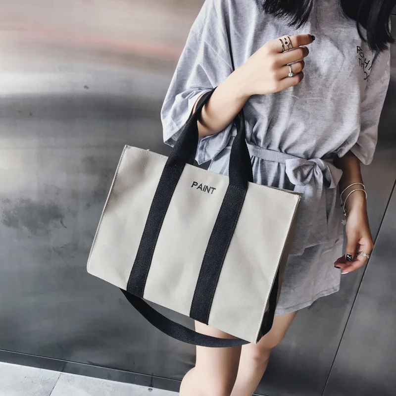 

canvas women tote bag 2019 simple bag fashion hand bill of lading shoulder Tote bag