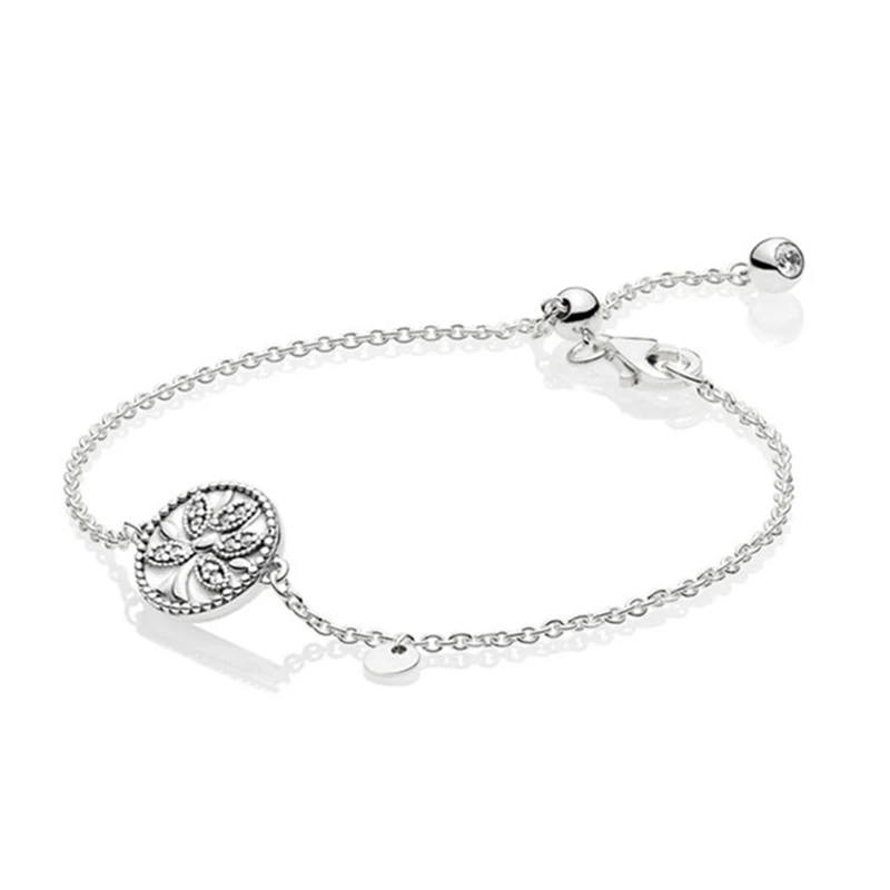 

2019 NEW 100% 925 Sterling Silver Spring Tree Of Life Bracelet DIY European Style Women Charming Original Fashion Jewelry Gift