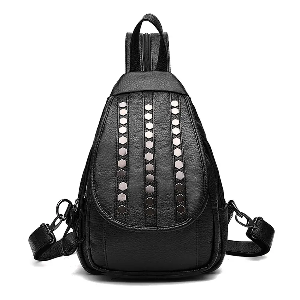 Shiny Fashion Women PU Leather Backpack Stylish Soft Girl Shoulder Bag Lady Leisure Knapsack for School