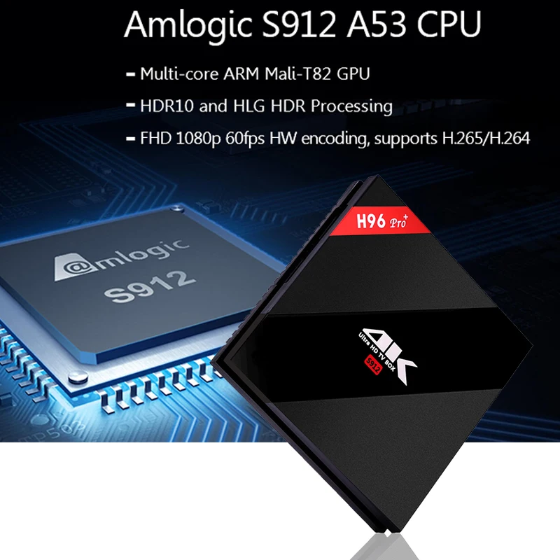 h96 Pro Smart TV Box Amlogic S912 Octa core Set-top Box Android 7.1 3 gb 64 gb bt 4.1 1000 m LAN 4 k HDMI Media Player PK h96max