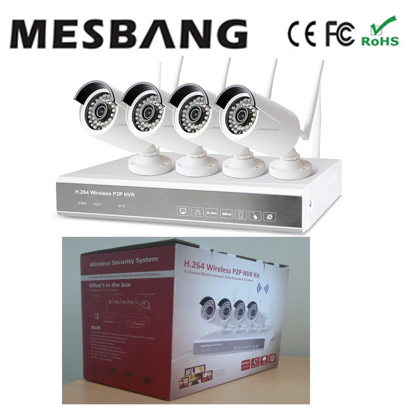 2017 Mesbang 960P 4ch camera security wireless set wifi nvr kits good for small shop and office using delivery by DHL Fedex