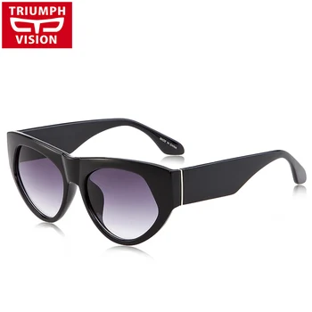 

TRIUMPH VISION Black Cat Eye Sun Glasses for Women Fashion Sturdy Temples Brand Designer Polygon Female Sunglasses Shades