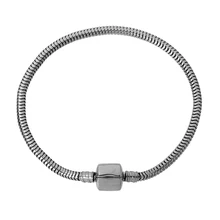 Шампуры из нержавеющей стали Европейский стиль змеиная цепь браслеты серебристый цвет 20,5 см(8 1/") длинные, 1 шт Новинка