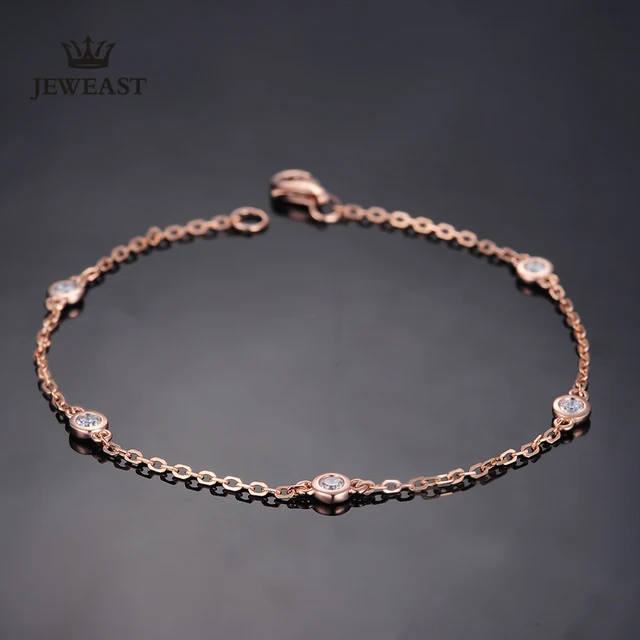 18k Pure Rose Gold Natural Bracelet Women Fashion Bangle Romantic Female Jewelry Girl Gift Party Trendy Hot Sale Good