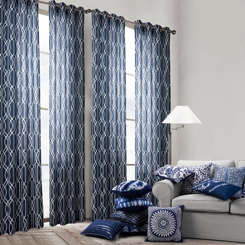 Online kopen wholesale blauw gestreepte gordijn uit china blauw ...