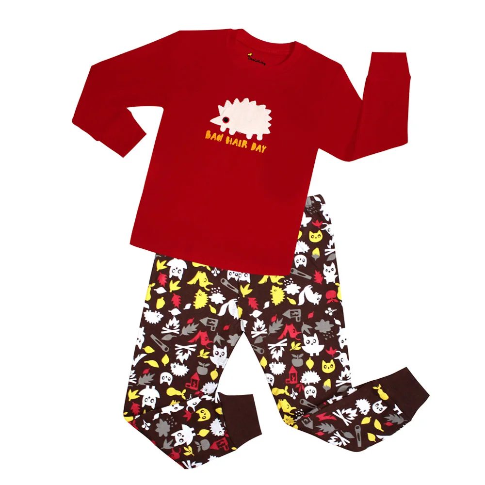Высококачественные детские пижамные комплекты для мальчиков из 100 хлопка с изображением единорога, пижамы для детей 2-8 лет, детская одежда для сна - Цвет: NO43