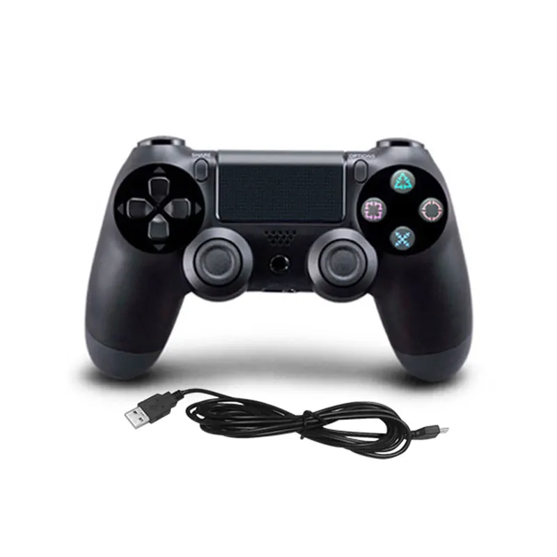 2 шт проводной контроллер геймпад для sony PS4 игровой джойстик контроллер для Playstation 4 консоль Вибрационный джойстик с кабелем - Цвет: Черный
